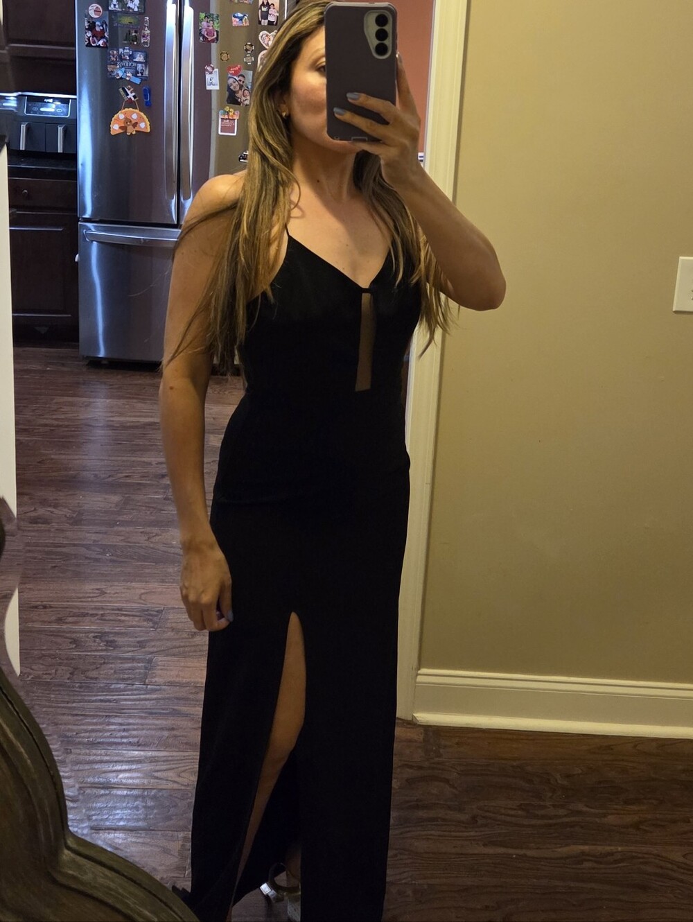 Forever 21 Black V-Neck Bodycon Dress. Backless - Picture 2 of 6